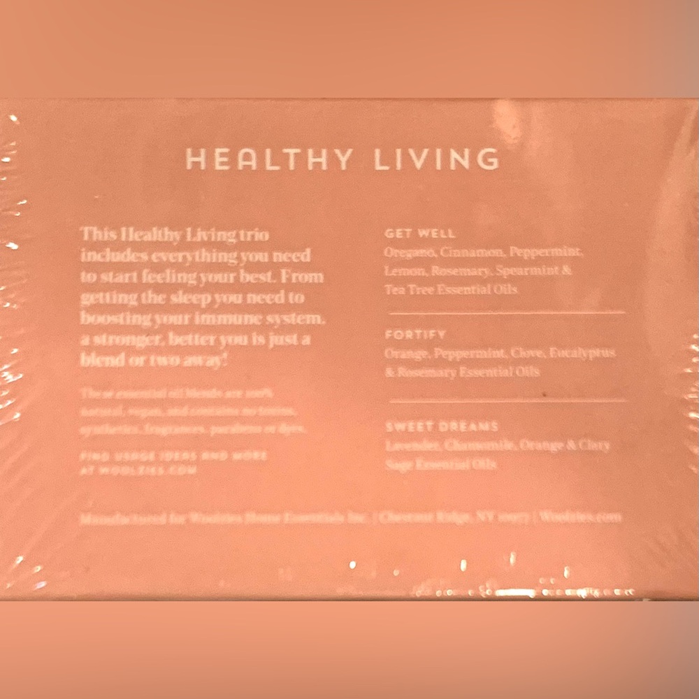 WOOLZIES 3 Essential Oil Bottles HEALTHY LIVING Sweet Dreams Get Well Fortify - Picture 2 of 3